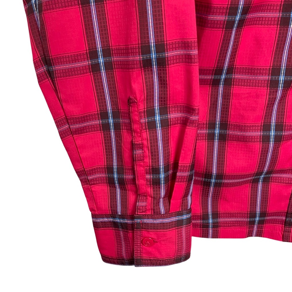 Columbia Omni-Shade Long Sleeve Plaid Shirt XL Red Zip Pocket Vented Back - Picture 6 of 11